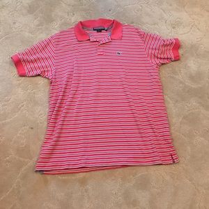 Pink and blue striped vineyard vines polo